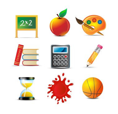 School And Education Icon Set clipart