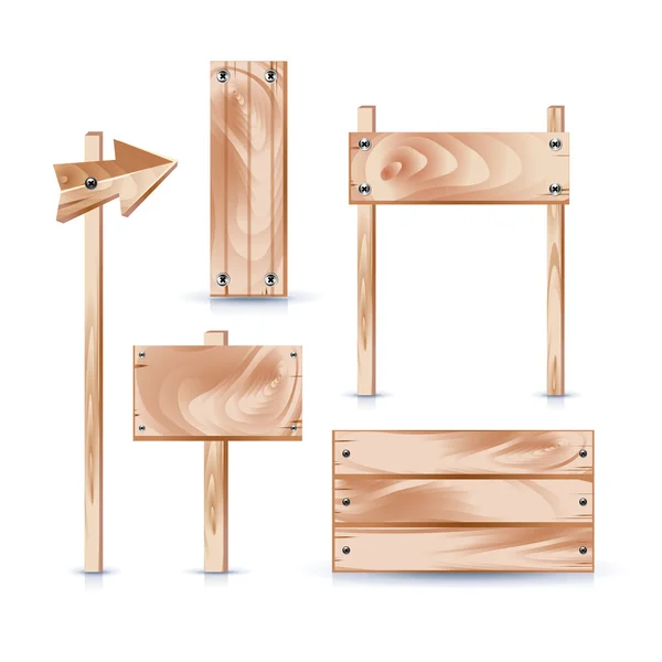 Tableros realistas de madera — Vector de stock