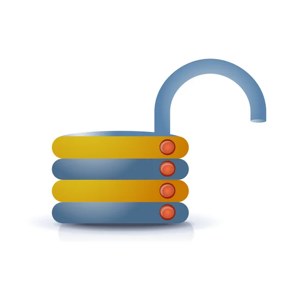 Unlocked lock button icon — Stock Vector