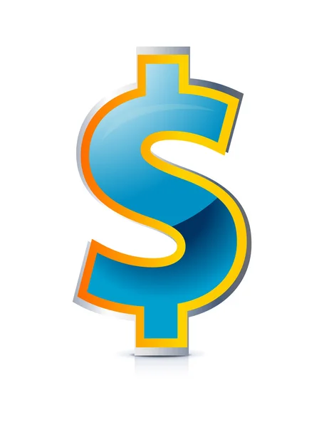 Lesklé symbol dolaru — Stockový vektor