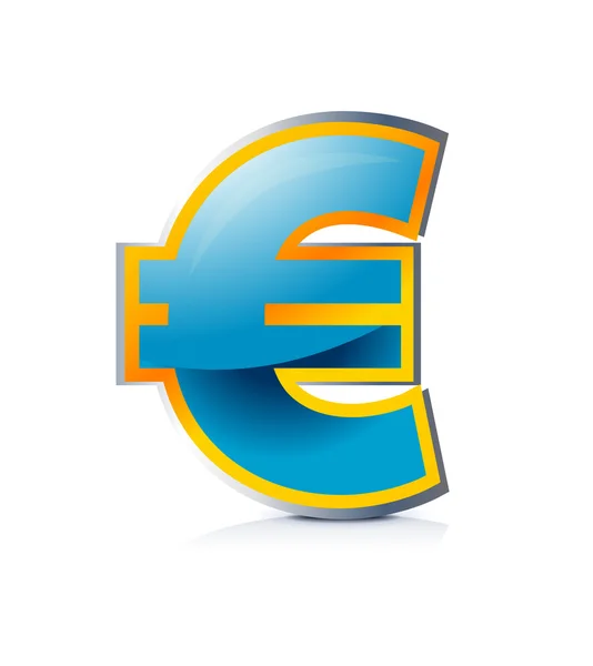 Глянсовий символ євро — стоковий вектор