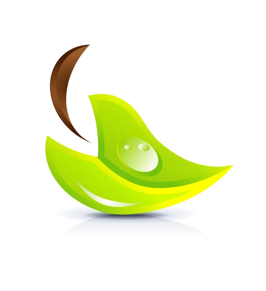 Leaf environmental green icon — Stok Vektör