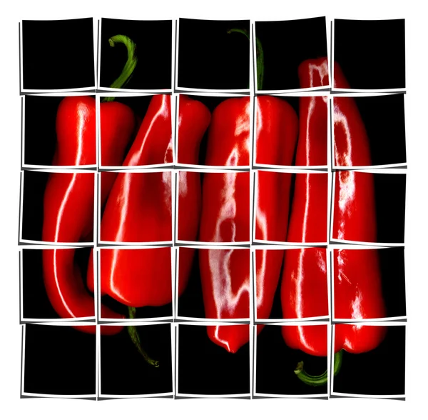 stock image Red paprika collage