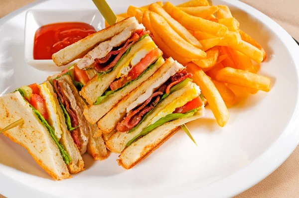 stock image Triple decker club sandwich