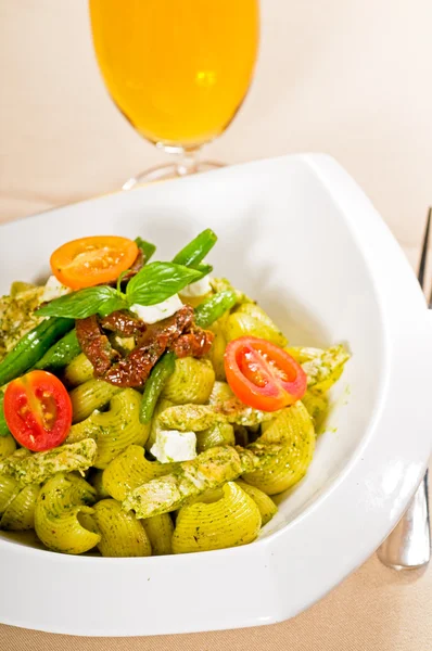 Pasta pesto and vegetables — Stock Photo, Image