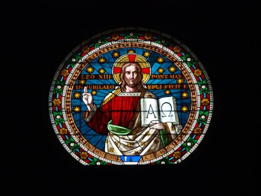 Magnificent stained glass window clipart