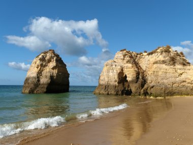 Beach of Praia da Rocha in Portimao, Algarve, Portugal clipart