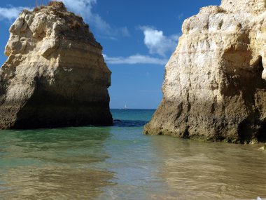 Praia da Rocha Plajı Portimao, Algarve, Portekiz