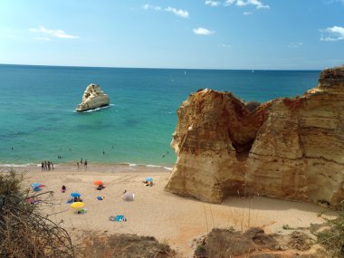 Picturesque beaches of the Algarve in Portugal clipart