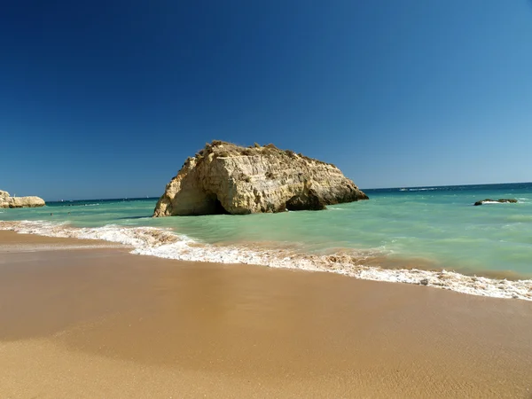 stock image A section of the idyllic Praia de Rocha beach