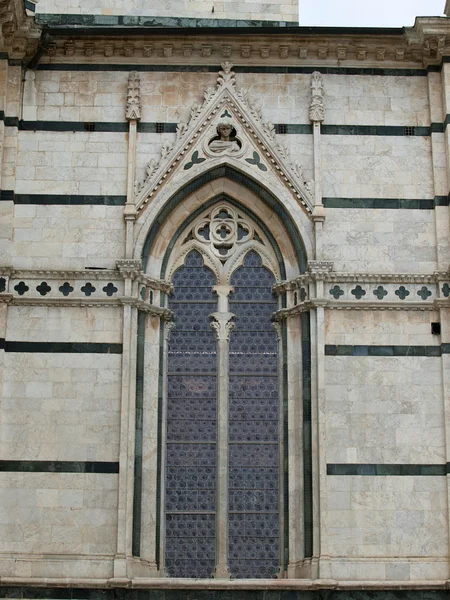 Siena - duomo. Seitenwand der Kathedrale — Stockfoto
