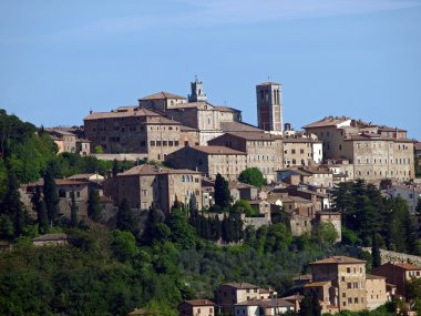 montepulciano, Toskana'nın panoramik manzarasını