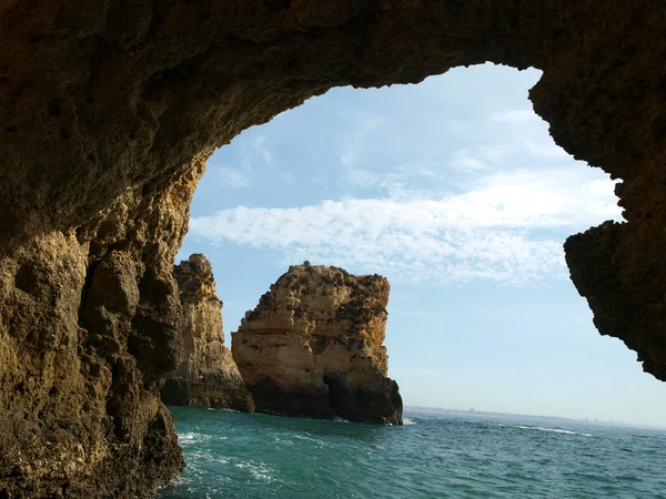 Côte pittoresque de l'Algarve entre Lagos et le Cap Vincent — Photo