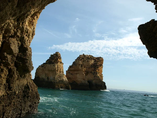 Algarve festői partjai Lagos és Vincent kapitány között — Stock Fotó