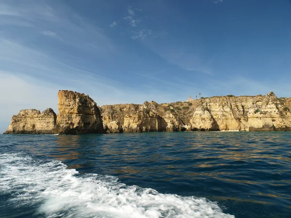 Pintoresca costa del Algarve entre Lagos y el Cap Vincent — Foto de Stock