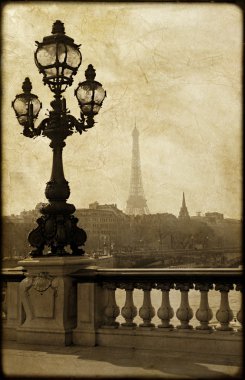 Lamppost on the bridge of Alexandre III in Paris, France clipart