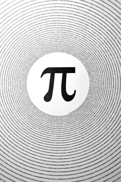 The mathematical constant Pi depicted as a greek letter in the centre of ci — Stock Photo, Image