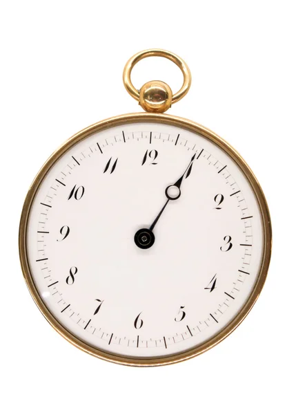 Reloj de bolsillo Vintage, de edad 1808, de París, aislado en blanco — Foto de Stock
