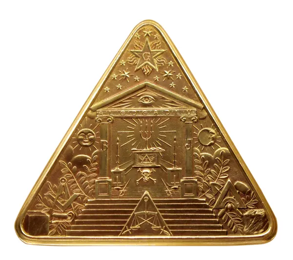 Titelbild der goldenen Taschenuhr des Freimaurers aus dem Jahr 1925 — Stockfoto