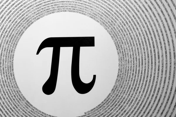 stock image The mathematical constant Pi depicted as greek letter in the centre of circ