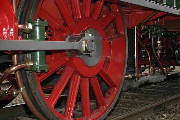 Vintage Steam Locomotive Wheels Close — Stock Photo, Image