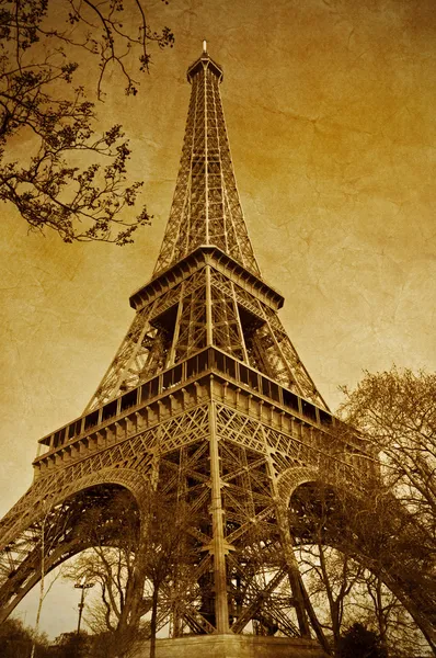 빈티지 에펠 탑 ( 프랑스 파리 )) — 스톡 사진