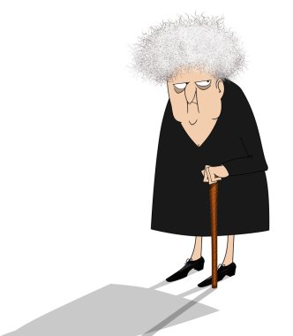 Cranky Old Lady Looking Suspicious clipart