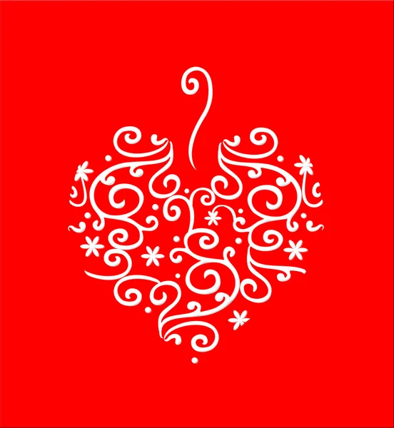 Filigree Heart on Red — Stock Photo, Image