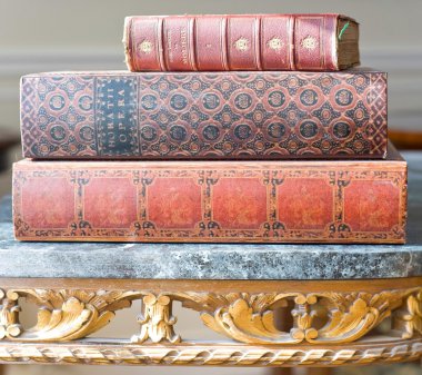 Antique Leatherbound Books clipart