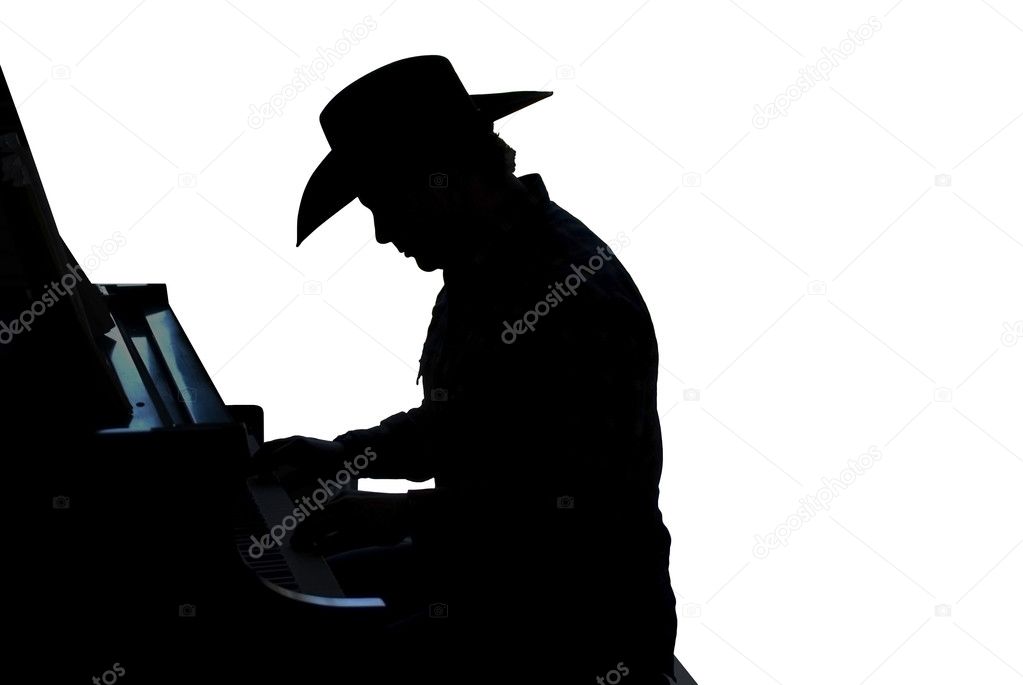 Cowboy Pianist Silhouette