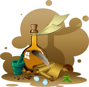 Items ancient pharmacy clipart