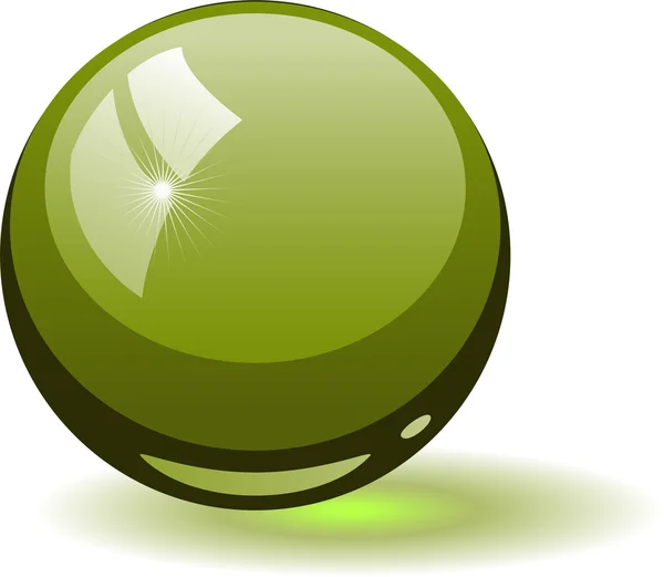Green glass sphere — Stock Vector