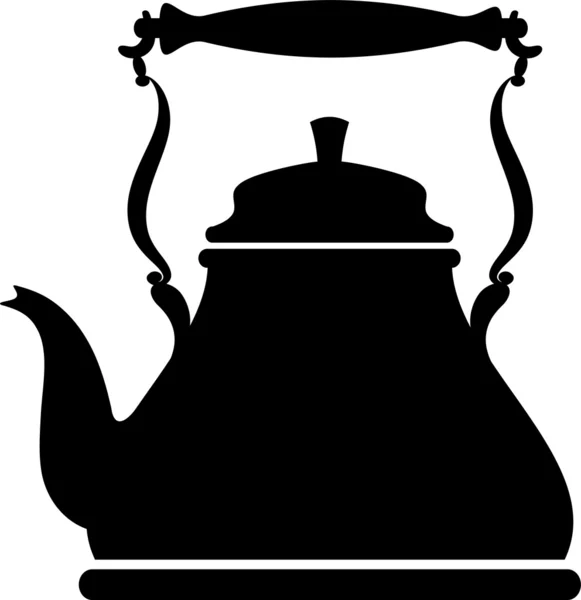 Силует старовинного чайника — стоковий вектор