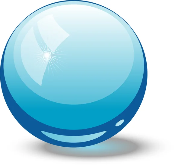 Esfera de vidro azul —  Vetores de Stock