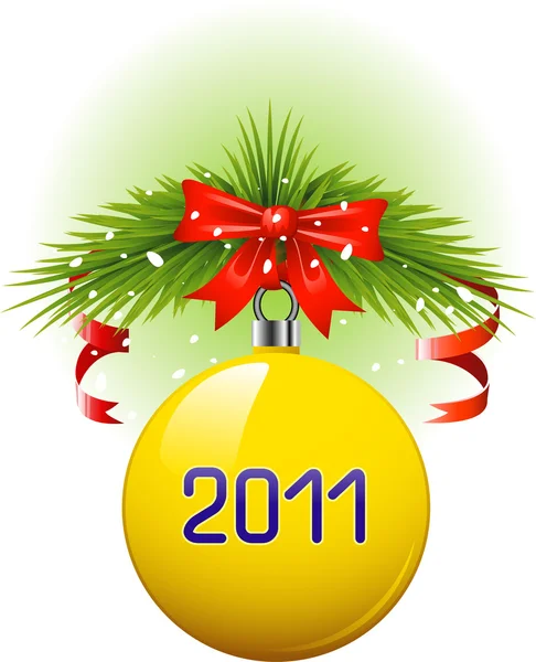 Sarı Noel top 2011 — Stok Vektör