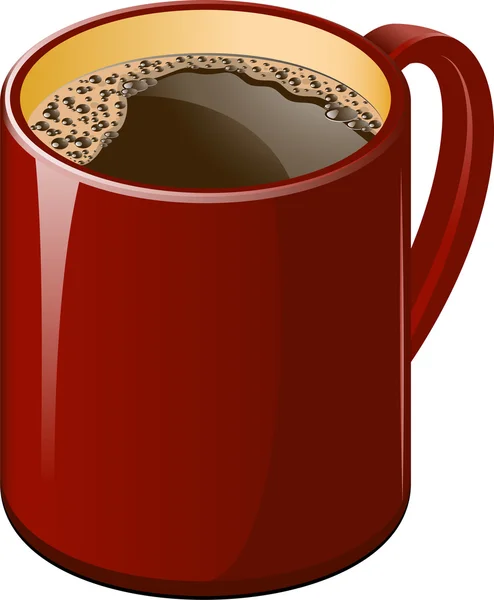 Rote Tasse Kaffee Über Weiße Folge Jpeg — Stockvektor