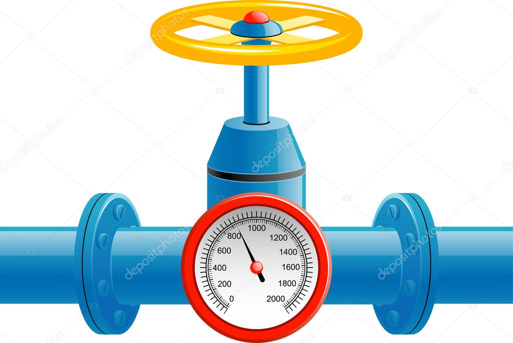 Gas pipe valve and pressure meter