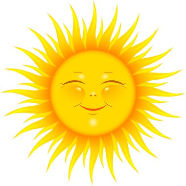 Vector Smiling Sun over white. EPS 8, AI, JPEG clipart