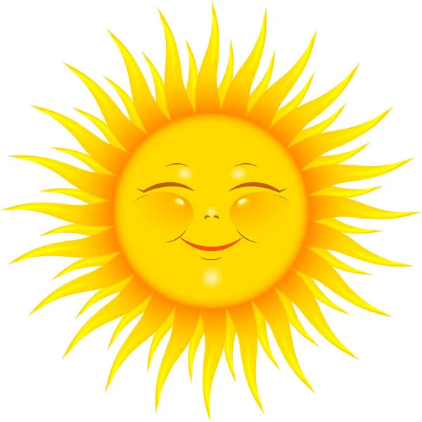Vector Sonriente Sol Sobre Blanco Eps Jpeg — Vector de stock