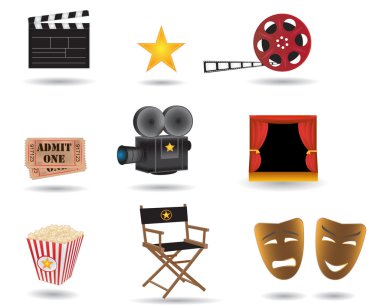 Movie vector icons clipart
