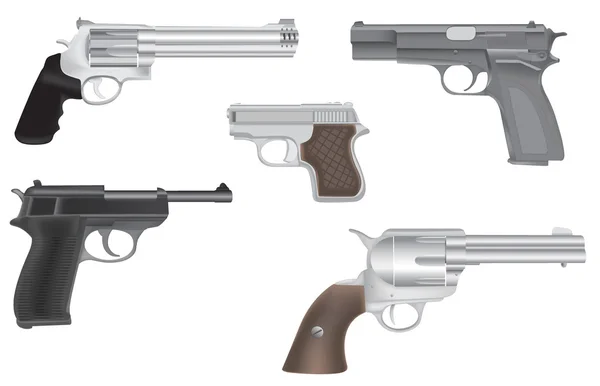 Illustratie van het geweer en revolver — Stockvector