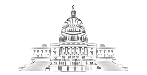 Capitol hill osnovy vektorové ilustrace — ストックベクタ