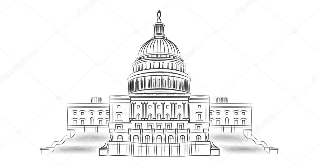 capitol building drawing outline