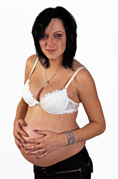 Piangendo giovane donna incinta — Foto Stock