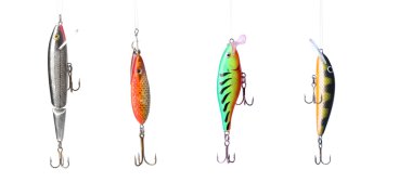Five fishing lures clipart