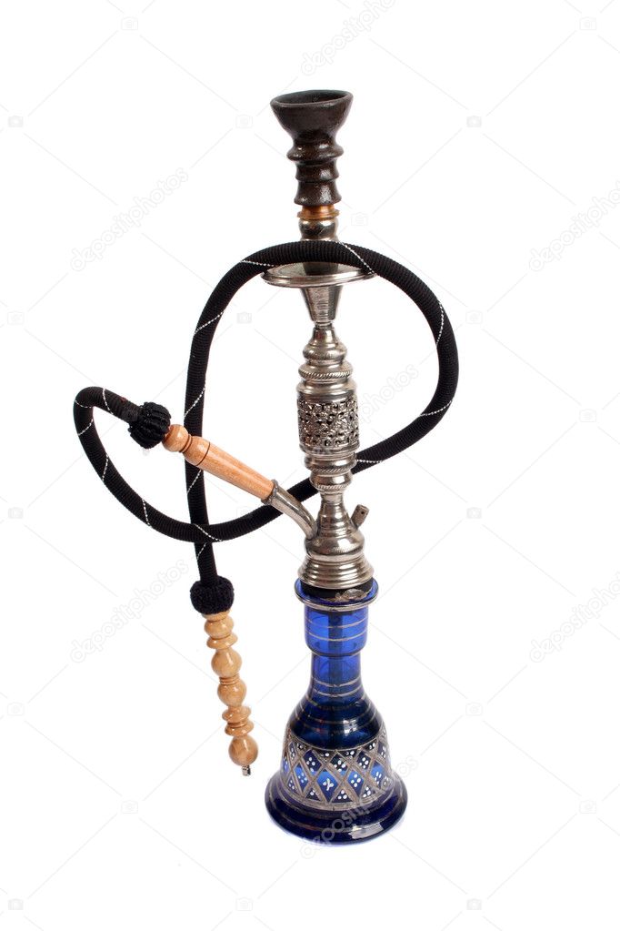 Asian hookah over white background