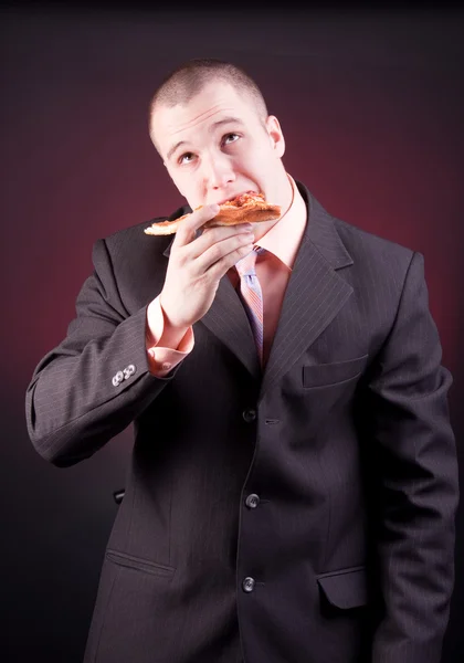 stock image Hungry businessman