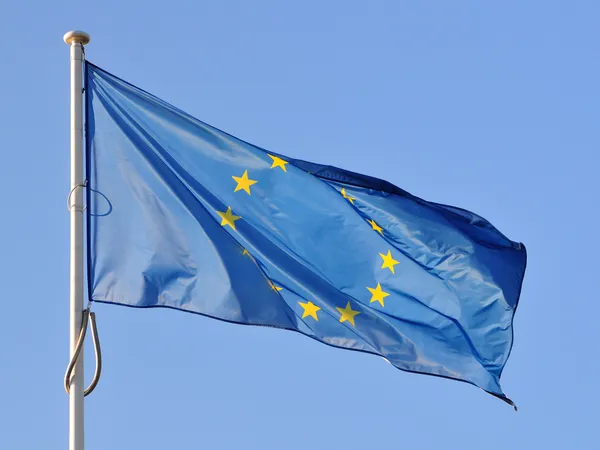 Flaga jedwab UE — Zdjęcie stockowe