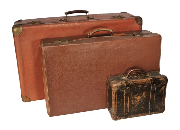 Tre vecchie valigie — Foto Stock