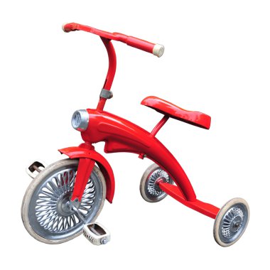 Vintage red tricycle clipart
